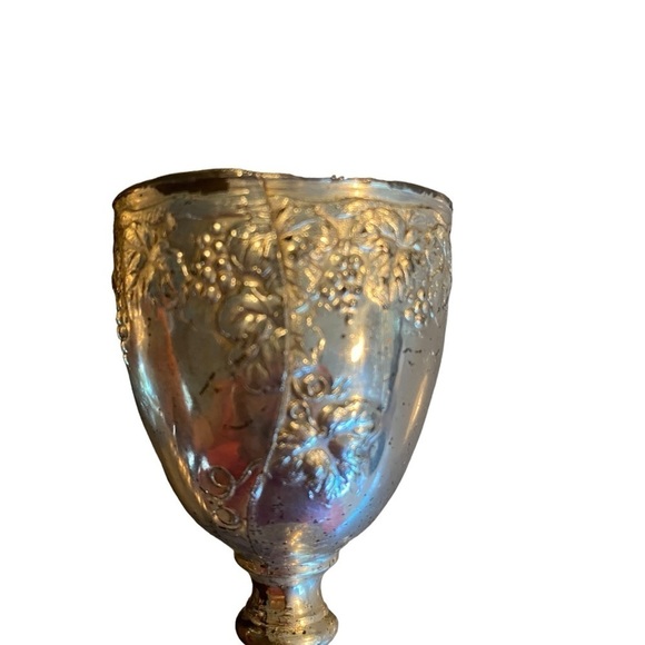 vintage silver plated metal cordial goblet set - Picture 7 of 8